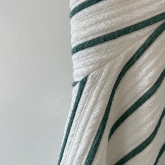 Green & White Striped Anthropologie Peplum Top - Picture 3 of 9